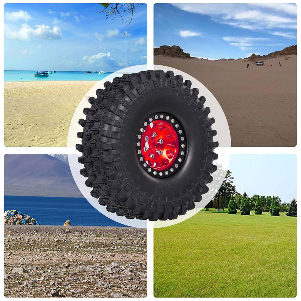 4PCS 1.9in Crawler RC Rubber Tires with Metal Rim for 1 10 RC Rock Crawler Traxxas Trx 4 Trx 6 Axial Scx10 90046 RC4WD
