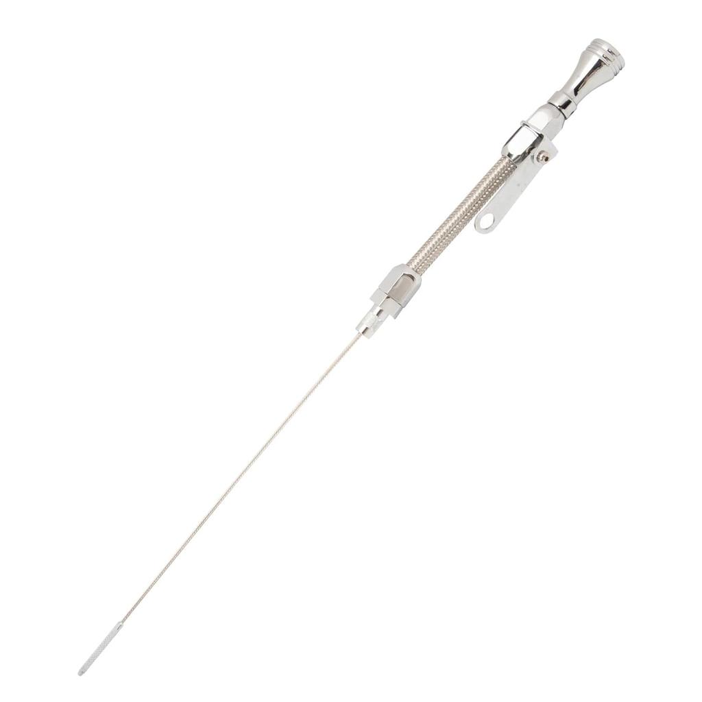 Engine Oil Dipstick, Driver Side Metal Dipstick Tube Fit for SBC Chevy 283 305 307 327 350 383 400 1955-1979 Silver