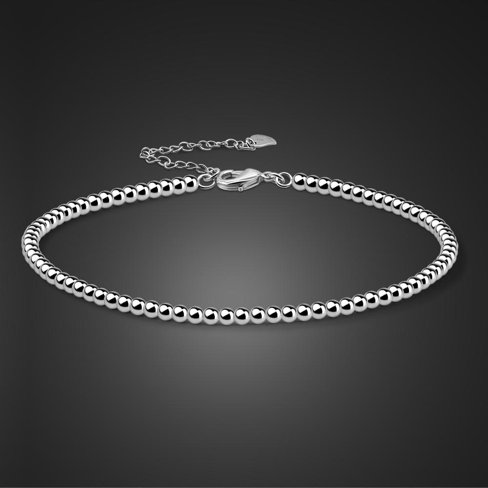 925 Silver Ankle Women &Girls Beaded Anklet Bracelet Foot Adjustable Chain Beach Barefoot Fine Jewelry