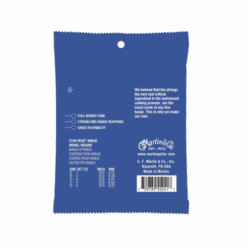 Martin Vega? Banjo Strings Monel V740 Medium (Monel)