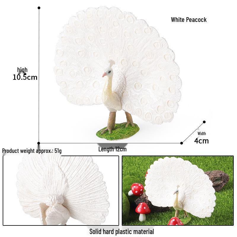 Wild Animal Simulation: Flying Parrot & Peacock Model Toy Ornament for Kids