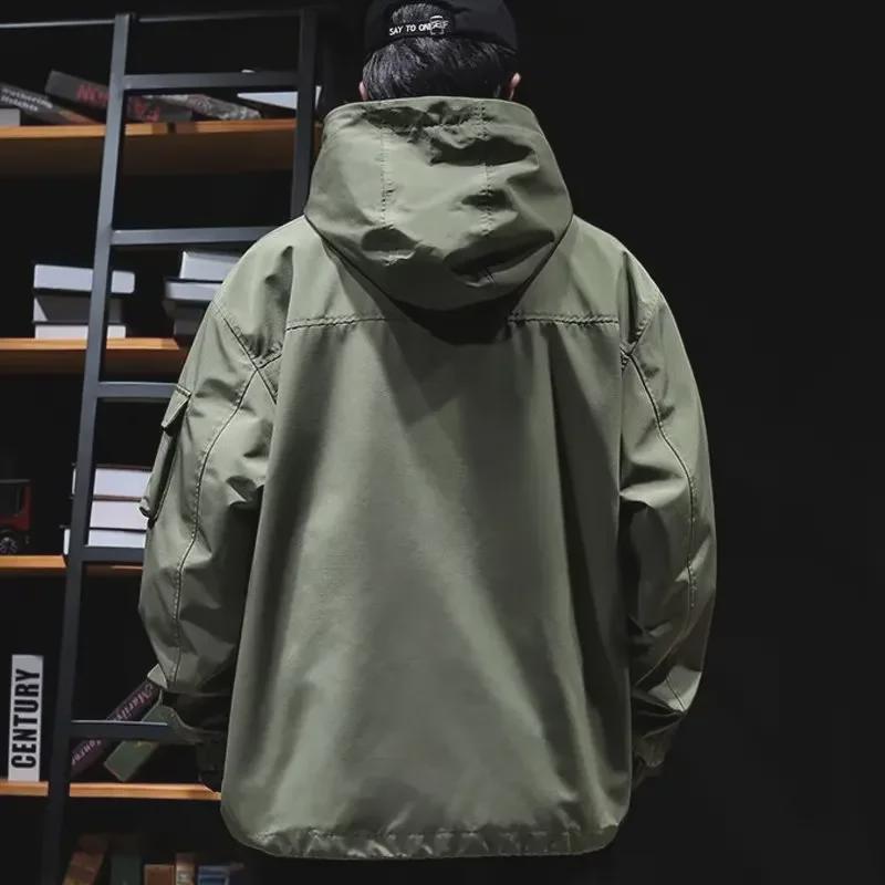 Мужская водонепроницаемая ветрозащитная куртка для альпинизма с капюшоном - осень, однослойная, функциональная, повседневная одежда для активного отдыха