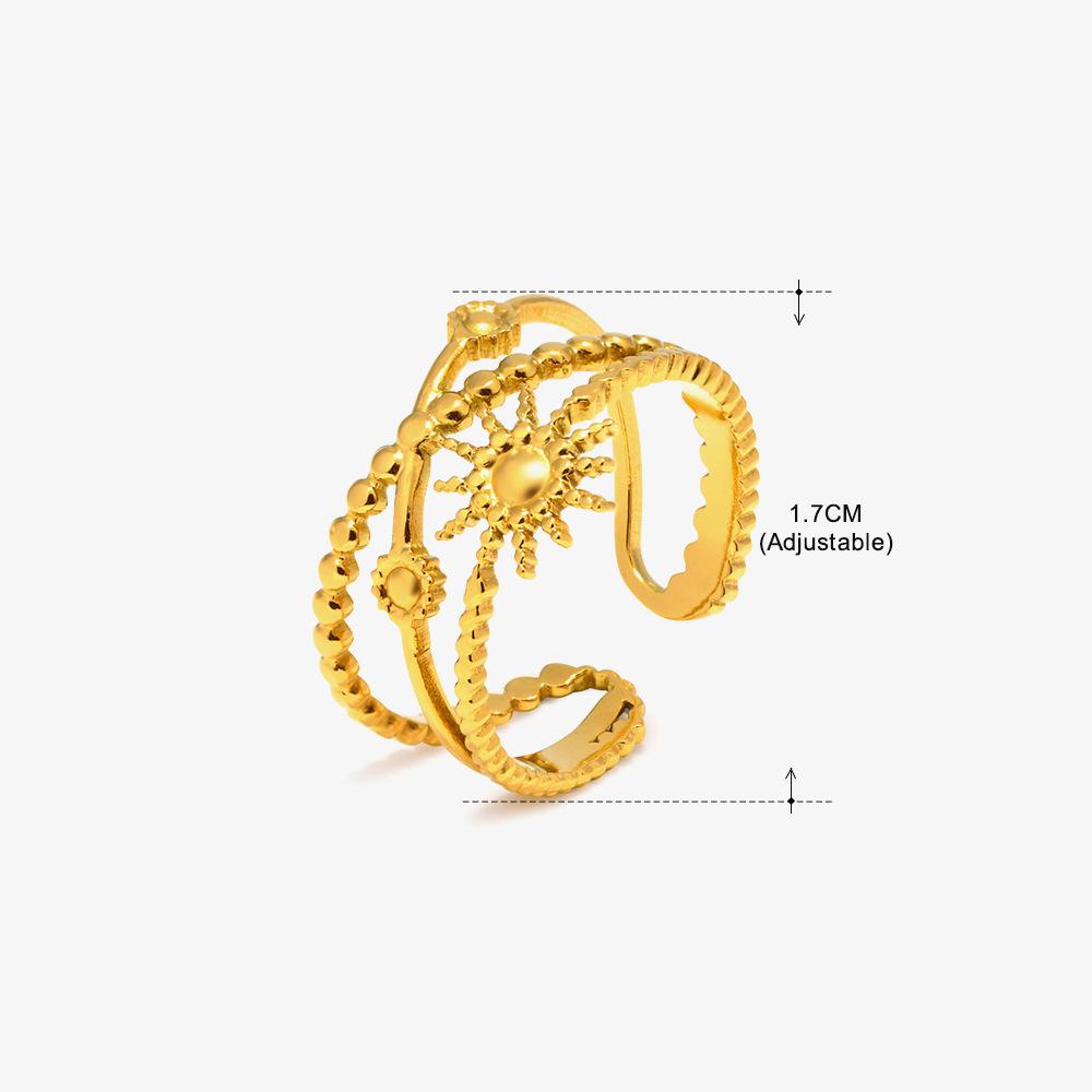 Кольцо из нержавеющей стали Геометрическое Сердце Листья для женщин Личность Трендовое Открытое Кольцо на Палец Ювелирные Изделия На Все Случаи