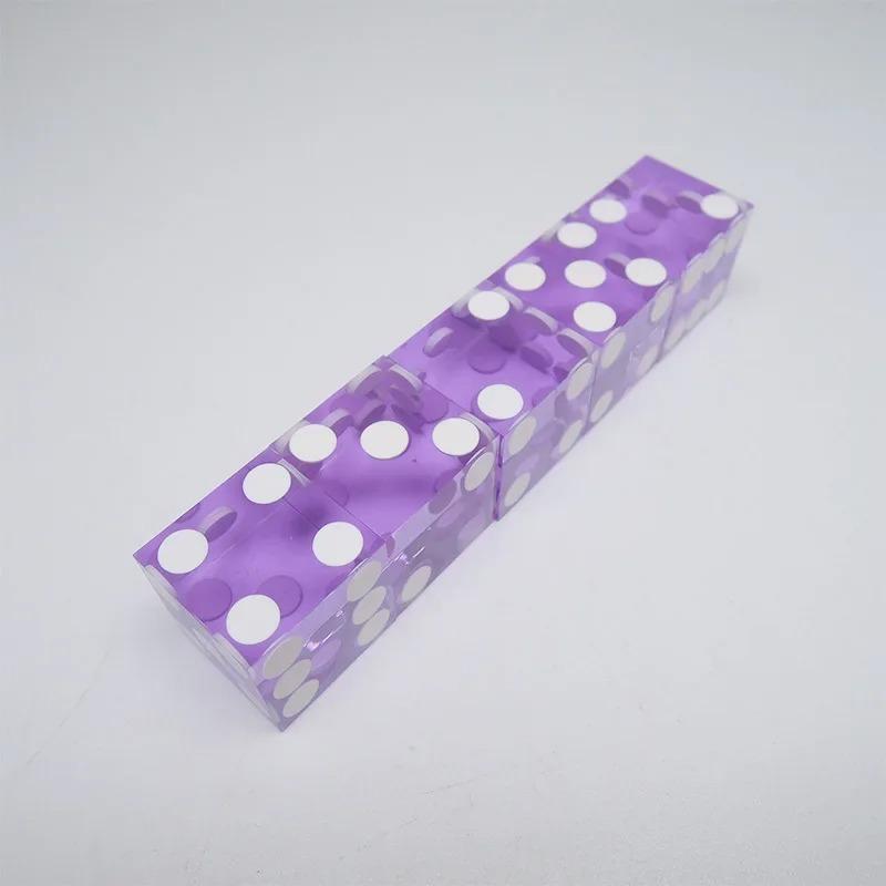 Прецизионные кубики 19 мм Высококачественный акрил Прозрачные Шестигранные D6 Казино Острые прямые углы 5 шт.