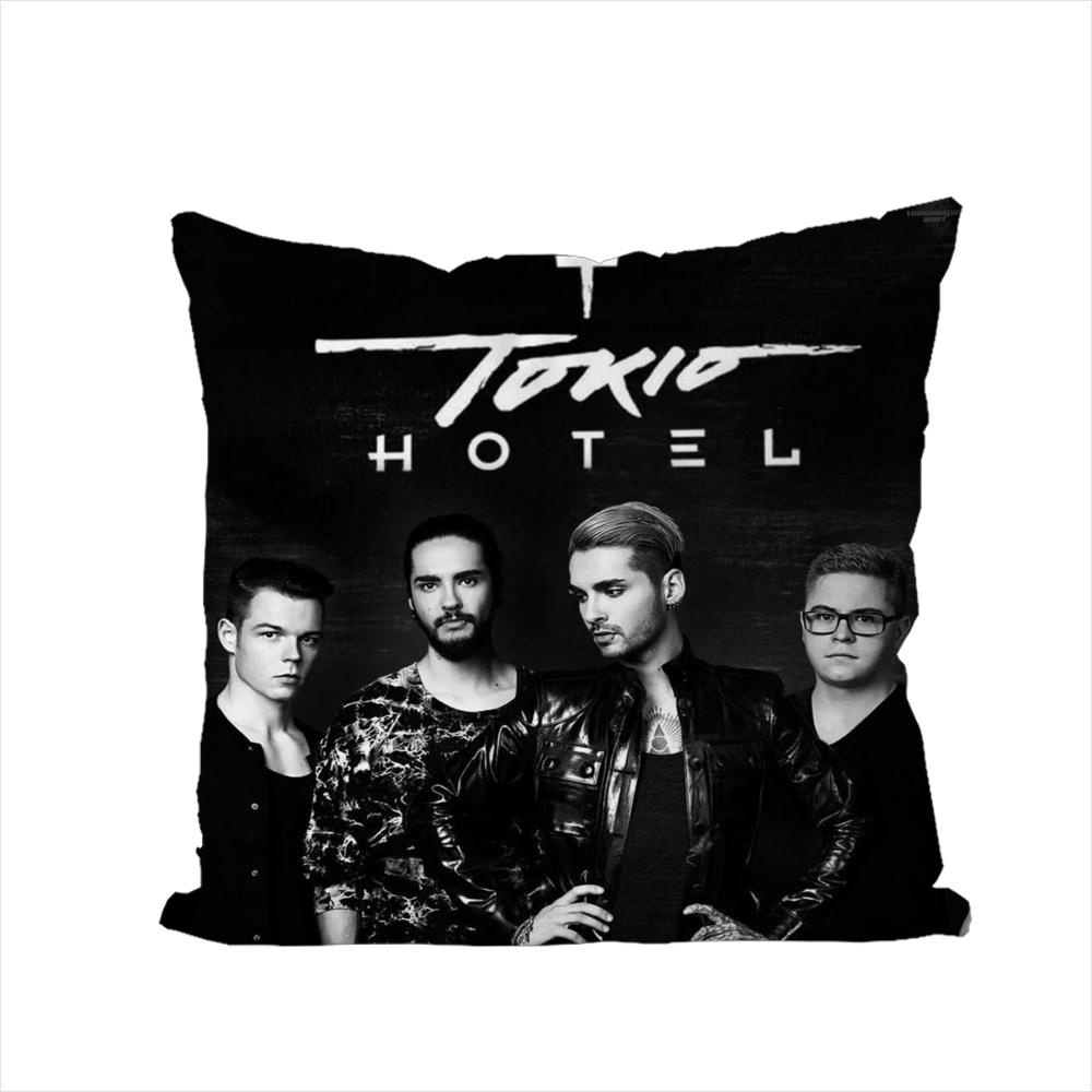 Подушка с принтом Tokio Hotel Чехол для подушки для автомобиля дивана Декоративная домашняя двусторонняя печать Плюшевая квадратная подушка-плед Чехол для подушки