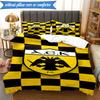 3PCS AEK AthensGolden And Black Crest Bedding Set 2D Printing (Includes 1 Duvet Cover + 2 Pillowcases Coreless), Bedroom decor,Fan gift