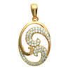 [K1430] - Gold Plated Pendant 'Goddess' White Gold - 30x15 Mm
