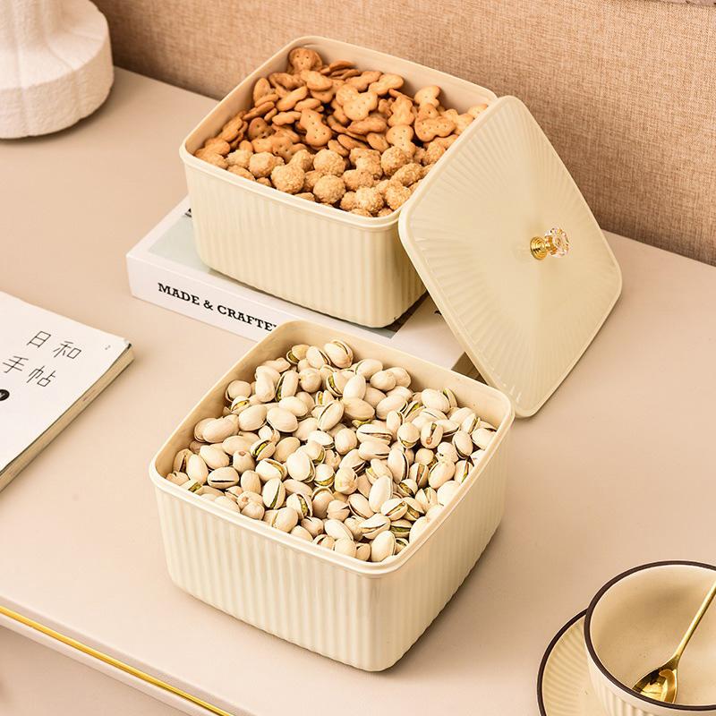 Блюдо для закусок с крышкой, большая емкость, прозрачное сервировочное блюдо, многоцелевой контейнер, пластиковая тарелка для печенья, орехов, сухофруктов, еды