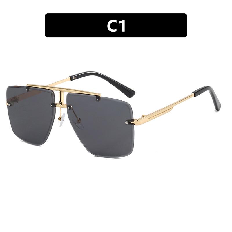 Новые мужские безободковые солнцезащитные очки неправильной формы, ретро, мужские, для вождения на открытом воздухе, солнцезащитные очки, модные женские очки, защита от УФ-излучения 400