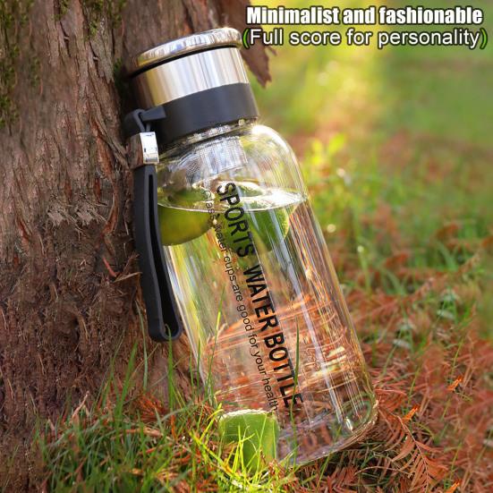 Бутылка для воды из боросиликатного стекла с широким горлом, не содержит BPA, пищевой термостойкий герметичный чайник для питья, контейнер для воды с крышкой