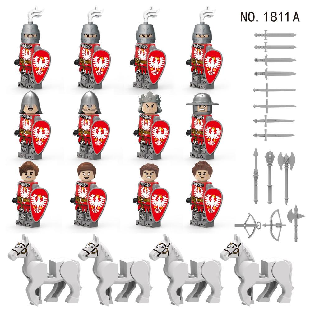 Lion Nation Army 6008, средневековая кукла, мультяшная модель, детский строительный блок, игрушка