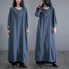 Spring Women Denim Dress Cotton Casual Vintage Loose Oversized Dress Long Sleeve Basic