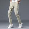 Men's Casual Pants New Fashion Summer Slim Fitting Straight Tube Thin Men's Elastic Skin Friendly Breathable Pants Trend