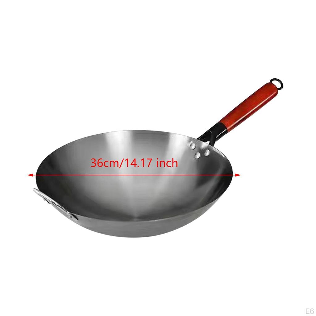 Китайский вок с деревянной ручкой для индукционной плиты