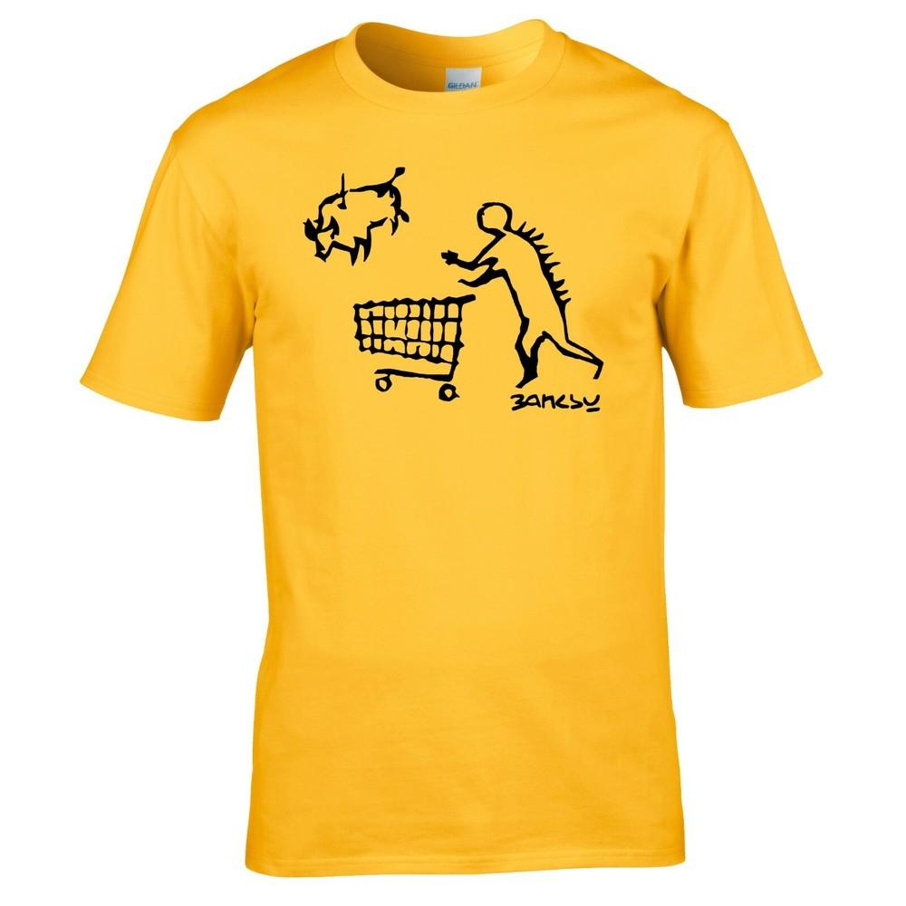 Banksy TShirt Caveunisex Goes Shopping Urban Art Graffiti Bristol Cool Teeshirt