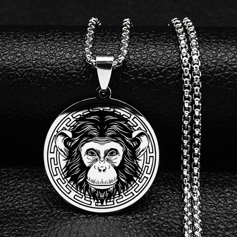 Ожерелья с головой тотема волка, тигра, льва, головы медведя, животное из нержавеющей стали, мужские ожерелья с подвеской для женщин
