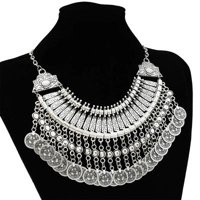 Цыганская Богемная Монета Кисточка Заявление Чокер Ожерелье Женщины Бохо Афганская Турецкая Этническая Племенная Ювелирные Изделия Аксессуары