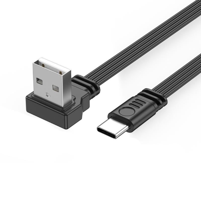 Высокоскоростной USB на USB C Кабель для передачи данных 2А Зарядка 480 Мбит/с Синхронизация Угловые/Прямые разъемы Гибкий зарядный шнур