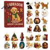 Indoor Festive Hanging Ornaments 2026 Labrador Advent Calendar, 24 Days 2D Flat Acrylic Dog Christmas Countdown Calendar with Lanyard Collectible Cute