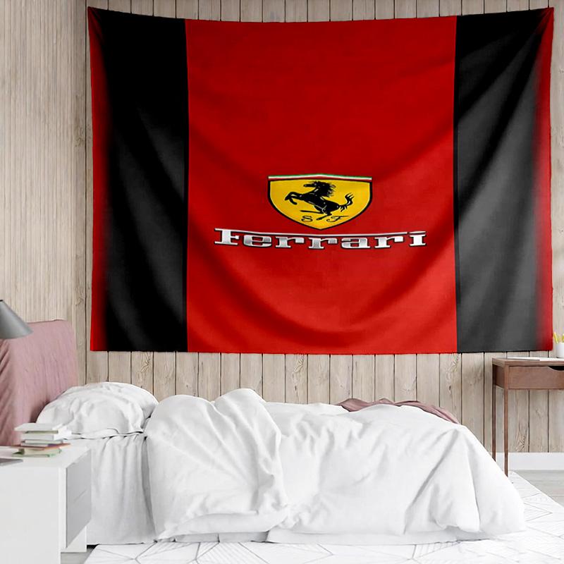 Гобелен с логотипом F-F-Ferrari для спальни, эстетичные гобелены для класса, настенное панно для гостиной, общежития, офиса, идеальный креативный подарок