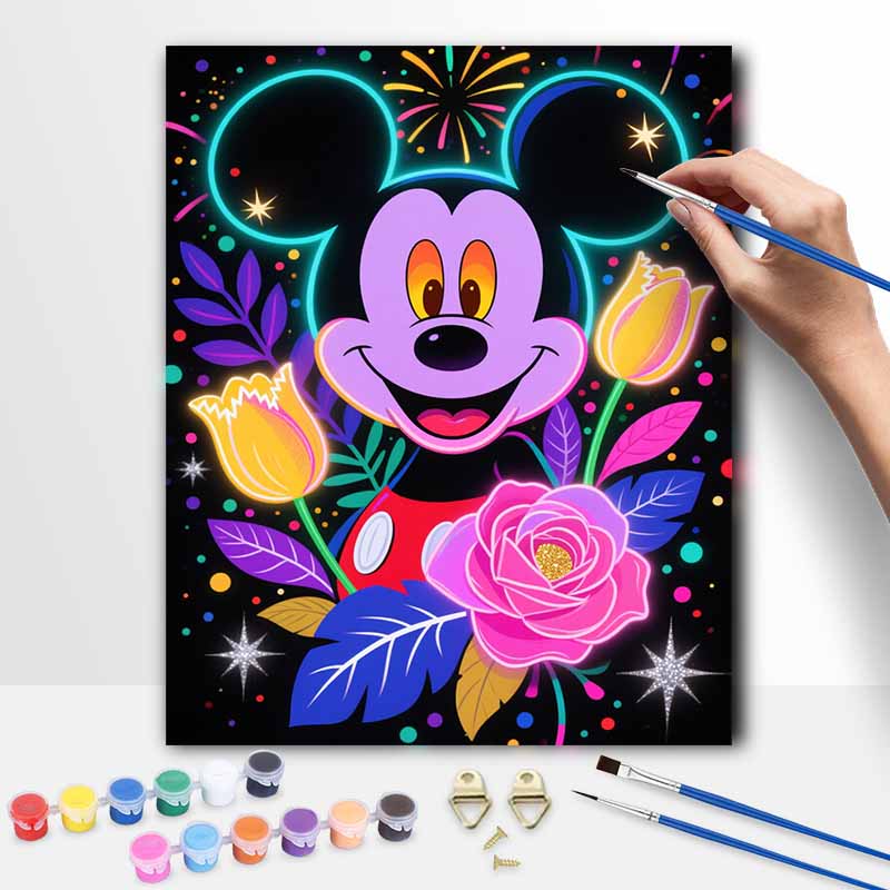 Disney Микки Маус масляная живопись ручная роспись раскраска живопись ручная работа DIY домашний декор подарок