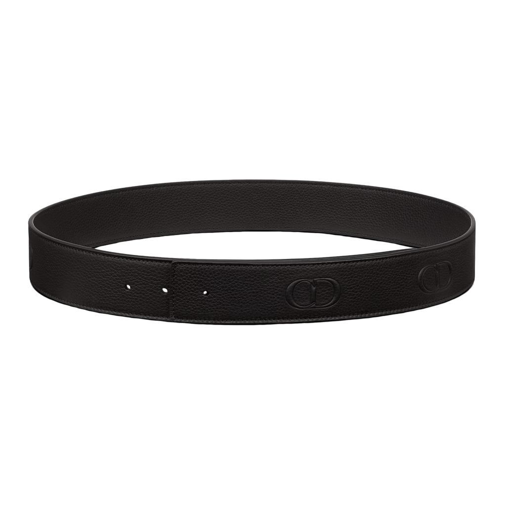 DIOR Cow Leather Belts Men's Black Width 4cm 4804ZZSHN-H00N