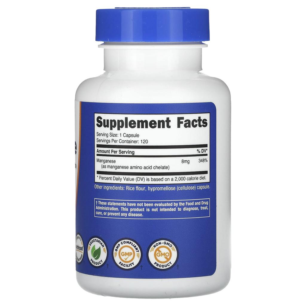 Марганец, 8 мг, 120 капсул