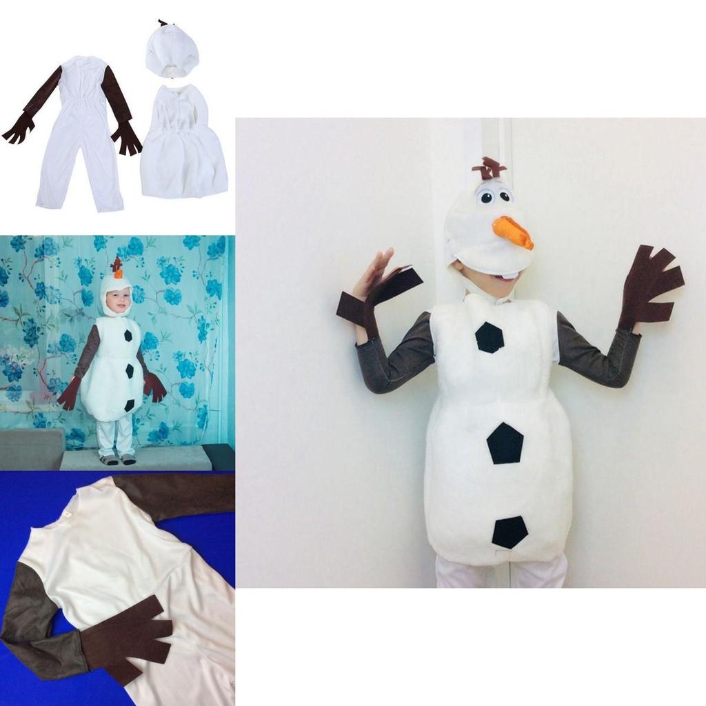 Enchanting Frozen Snowman Olaf Cosplay Costume For Kids Halloween Fancy Dress Up