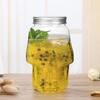 Skull Canning Jar with Lid Food Grade BPA Free Large Capacity Leakproof Reusable Halloween Drinking Glasses Jar Beverage Holder
