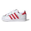 Hello Kitty x adidas Superstar J Детские кроссовки с тиснеными бантиками по всей поверхности, Белый Облачно-белый Ярко-красный GV8865