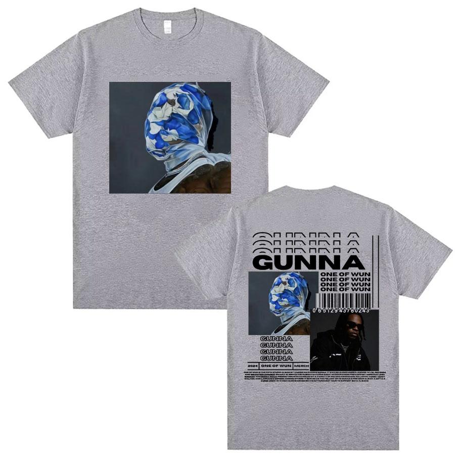 Rapper Gunna One of Wun Album Merch T Shirts Fashion Pop Music Hip Hop Tshirt Unisex Womens High Quality Cotton Oversized T Shirt