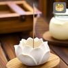 Nannlia Incense Holder, Lotus Shape, Cute and Stylish, Incense Burner for Buddhist Altars, Mini Buddhist Altar, Simple Design (White)