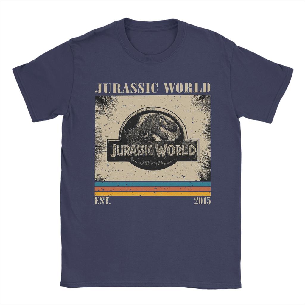 Fashion Retro Jurassic World T-Shirt Men O Neck 100% Cotton T Shirts Dinosaur Short Sleeve Tees Gift Idea Tops
