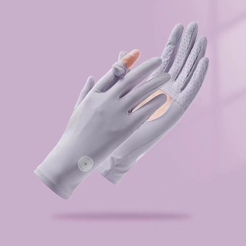 Солнцезащитные перчатки женские летние защита от УФ-лучей интернет-знаменитость ледяной шелк сенсорный экран уличные нескользящие велосипедные для вождения тонкие
