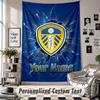 Wall Hanging Tapestry With Custom Name & Text, Leeds United Decorative Tapestry For Bedroom
