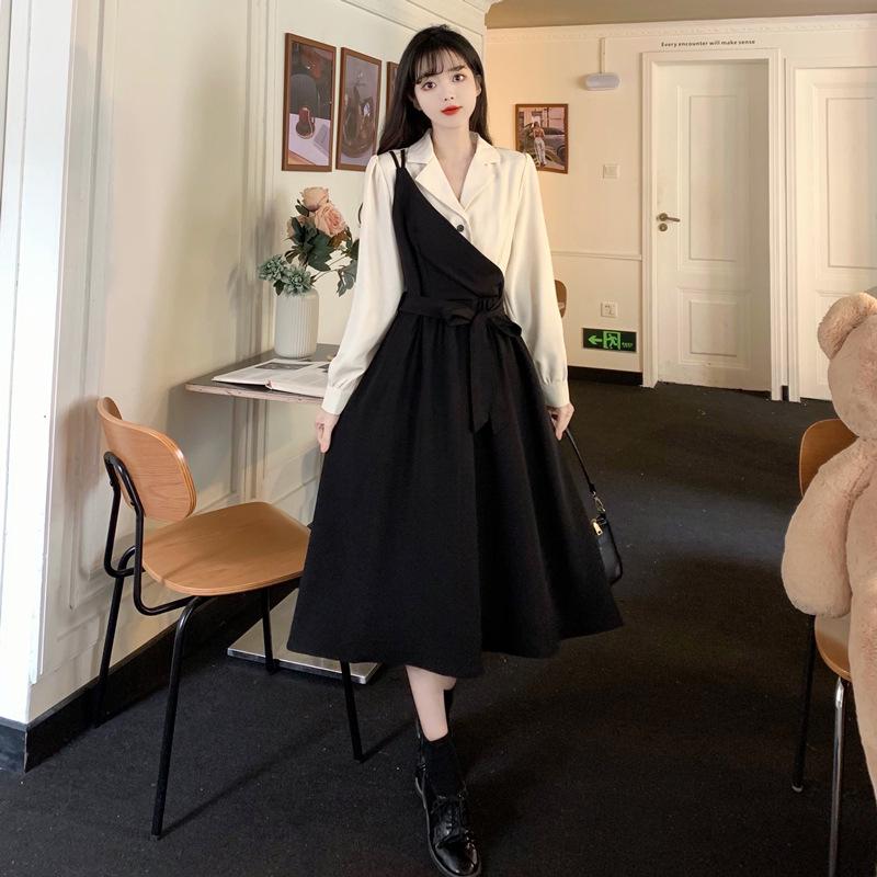 Women's Elegant Two-Piece Skirt and Top Set - Large Size, Autumn/Winter Collection