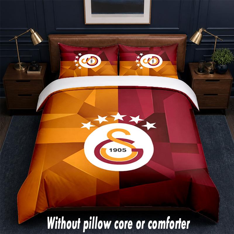Galatasaray FC Design Bed Bedding Set 1 Duvet Cover + 2 Pillowcases Soft Breathable Household Bed Linens