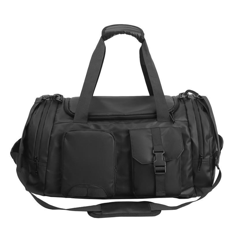 Large Capacity Travel Bag Men Women Shoulder Handheld Or Backpack 36-55L Oxford Fabric With Leather-Like Coating Casual