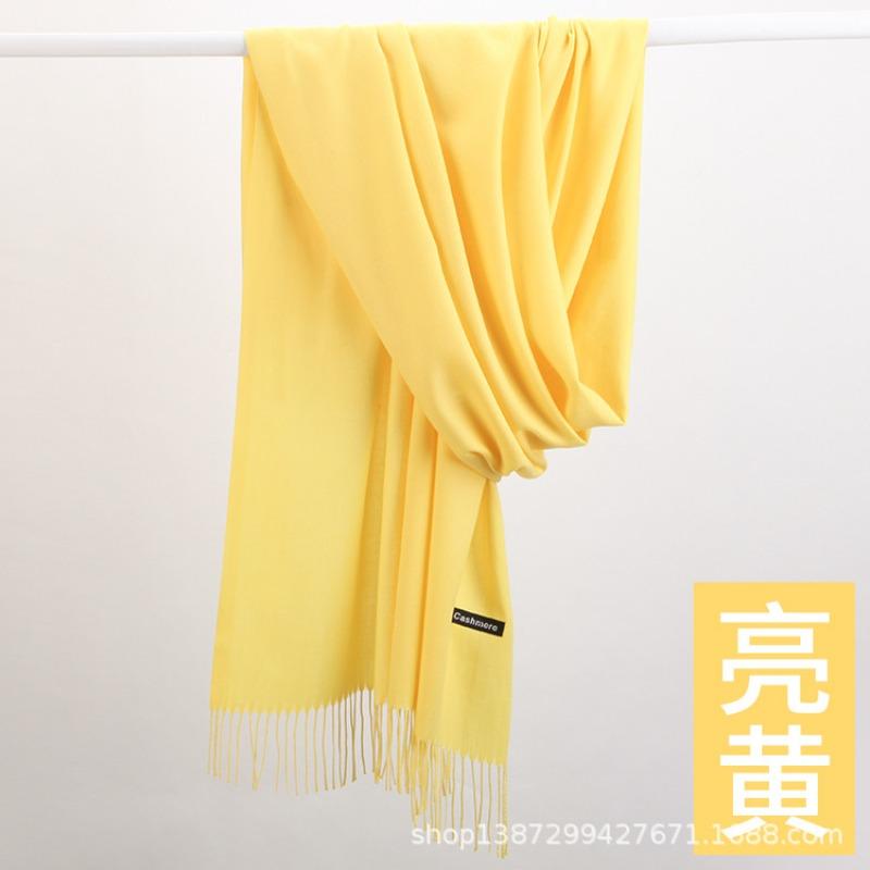 Solid Color Cashmere Bristle Scarf Women's Autumn and Winter Warm Versatile Gift Shawl Factory