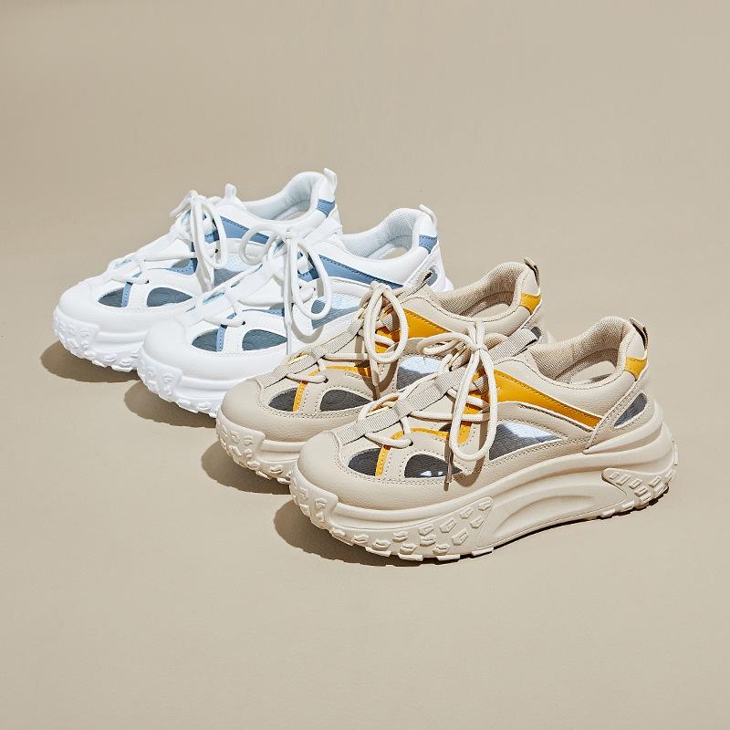 New Hollow Dad Shoes Women's Summer Student Sports Running Casual Shoes Breathable