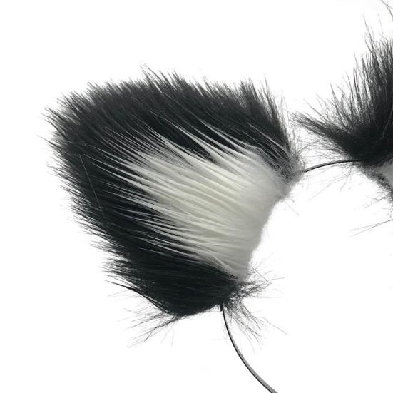 Плюшевый ободок с кошачьими ушками Прочный металлический ободок Универсальный дизайн Обруч для волос Реквизит для косплея Аксессуар для волос