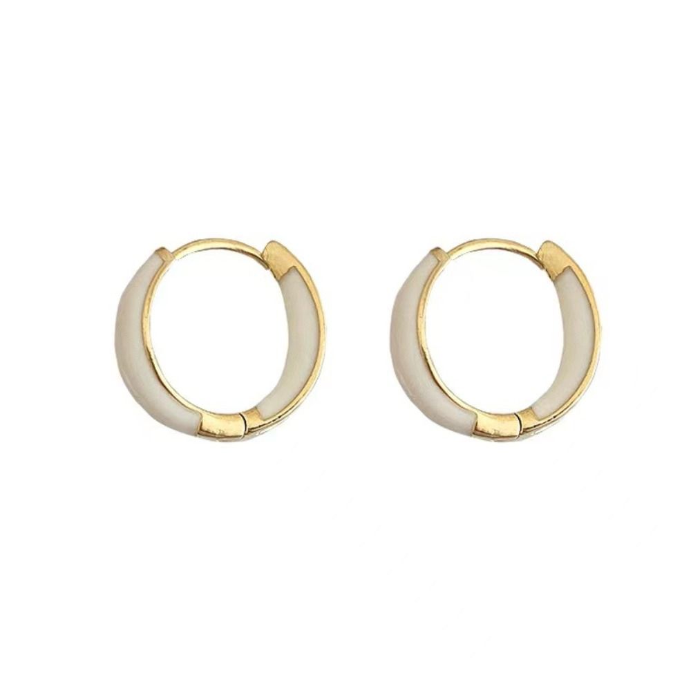 Exquisite Zinc Zinc Alloy Circle Women Jewelry Hoop Ear Buckle Korean Style Earrings Enamel Oil Drop Earrings