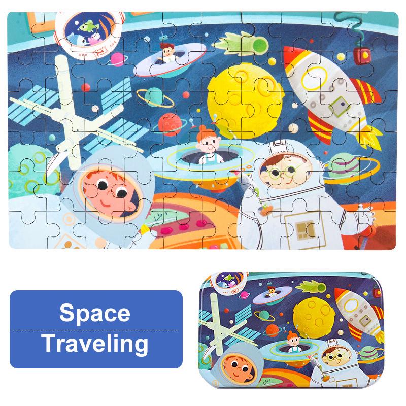 Пазл из 60 деталей, игры Монтессори, мультяшные животные, транспорт, пазлы с динозаврами для детей, развивающие игрушки, детский рождественский подарок