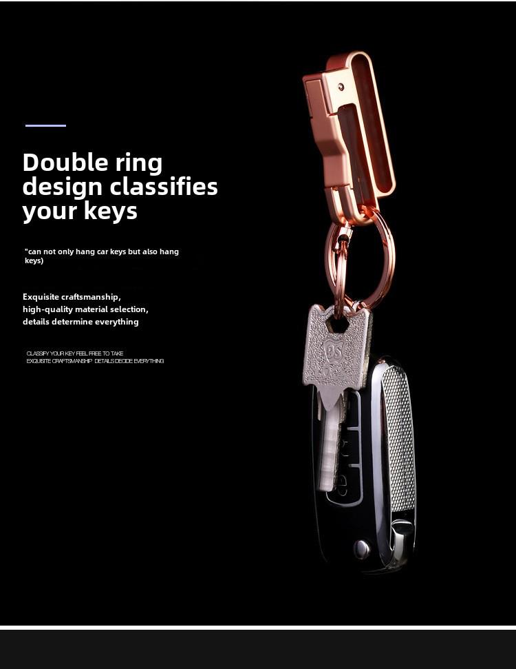 Zhongbang Мужской креативный металлический двойной съемный брелок для ключей от автомобиля с защитой от потери