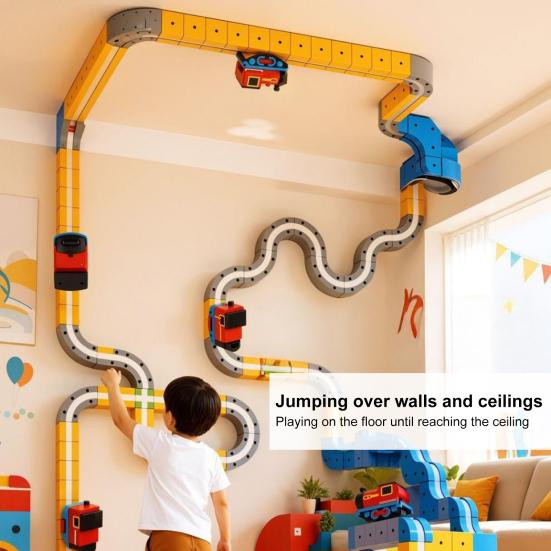 66/92 шт./набор Магнитный набор железнодорожных путей DIY Гоночная машина Кубический рельс Мальчики Девочки Не поддающийся гравитации Строительный набор Малыши