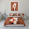 Santa with Cats and Food List Bedding Duvet Cover Set Duvet Cover Pillowcases  (1*Duvet Cover 2*Pillowcases, without duvet insert)