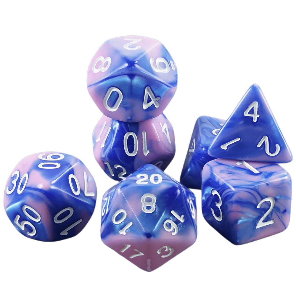 7шт разноцветных многогранных кубиков с трубкой для настольной игры DND TRPG RPG Cthulhu COC Running Team DND Dice Set