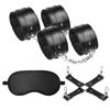 PIAPIA SM Goods Restraints Handcuffs Foot Shackles Cross Shackles Eye Mask Restraints Bed Restraints Adjustable SM Beginners SM Play 4 Piece Set