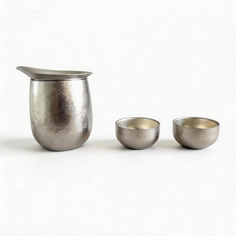 Pure Titanium Double Wall Travel Tea Cup With Spout Outdoor Camping Hiking Portable Infuser Mug 500ml