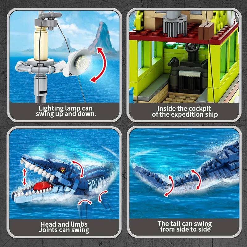888 ШТ. Мир Юрского Периода Динозавры Строительные Блоки Кирпичики Парк Животных Побег Динозавра Игрушки для Девочек Мальчиков Детей Наборы Моделей